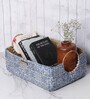 Blue Natural Fibre Large Gifting Storage Basket