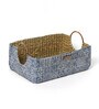 Blue Natural Fibre Large Gifting Storage Basket