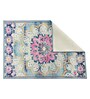 Blue Persian Polyester 3 ft x 5 ft Machine Made Carpet