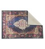 Blue Persian Polyester 3 ft x 5 ft Machine Made Carpet