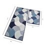 Blue Nylon 47 x 20 Inches Machine Made Floor Runner and Door Mat