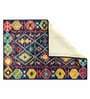Blue Persian Polyester 5 ft x 7 ft Machine Made Carpet