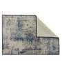 Blue Abstract Polyester 5 ft x 7 ft Machine Made Carpet