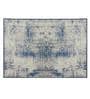 Blue Abstract Polyester 5 ft x 7 ft Machine Made Carpet
