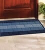 Blue Polyester Machine Made Floor Runner and Door Mat