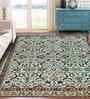 Green Persian Polyester 4 ft x 6 ft Machine Made Carpet
