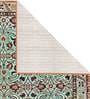 Green Persian Polyester 4 ft x 6 ft Machine Made Carpet