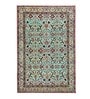 Green Persian Polyester 4 ft x 6 ft Machine Made Carpet