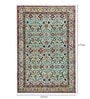 Green Persian Polyester 4 ft x 6 ft Machine Made Carpet