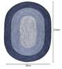 Blue Oic Robust Oval Braided Heavy 5X7 Ft Carpet