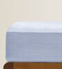 Blue Solid  Cotton Fitted Bedsheet