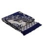 Blue Chenille Vintage 4 x 6 Feet Machine Made Carpet