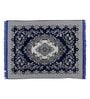 Blue Chenille Vintage 4 x 6 Feet Machine Made Carpet