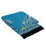 Blue Chenille Vintage 4 x 6 Feet Machine Made Carpet