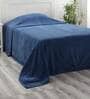 Blue Solid 110 TC Cotton Single Bed Cover