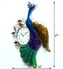 Blue Peacock Iron Clock In Blue