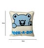 Blue Peek-A-Boo Poly Cotton 16 X 16 Inchs Kids Cushion Cover