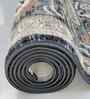 Blue Persian Polyester 5x8 Feet Machine Made Carpet