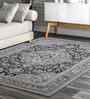 Blue Persian Polyester 5x8 Feet Machine Made Carpet