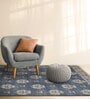 Blue Persian Woolen Blend 5 x 7 Feet Hand Tufted Carpet