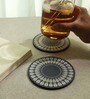Blue Premium MDF Petal Wood Coaster with Mandala Art
