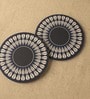 Blue Premium MDF Petal Wood Coaster with Mandala Art