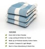 Blue Pin Stripes  210 GSM 100% Cotton Bath Towel (Set of 3)