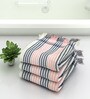 Blue & Pink Stripes  210 GSM 100% Cotton Bath Towel (Set of 3)
