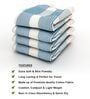 Blue Stripes  210 GSM 100% Cotton Bath Towel (Set of 4)