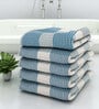 Blue Pin Stripes  210 GSM 100% Cotton Bath Towel (Set of 5)
