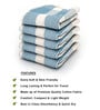 Blue Pin Stripes  210 GSM 100% Cotton Bath Towel (Set of 5)