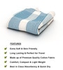 Blue Patterned 210 GSM Cotton Bath Towel