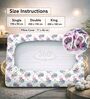 Blue Pink Floral 144 Tc Cotton Elastic Fitted Double Bedsheet With 2 Pillowcovers