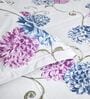 Blue Pink Floral 144 Tc Cotton King Bedsheet With 2 Pillowcovers