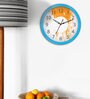 Blue Plastic Analog Wall Clock