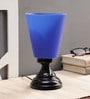 Diseno Blue Plastic Shade Table Lamp With Metal Base