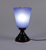 Diseno Blue Plastic Shade Table Lamp With Metal Base