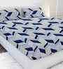 Blue Ploycotton 1 Super King Bedsheet with 2 Pillow Covers