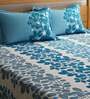 Turquoise Floral TC 180 Polycotton Bedcover With 2 Pillow Covers
