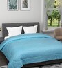 Blue Poly Cotton Striped 150 GSM Double Bed Comforter