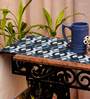 Sibilance  (12x84) Blue & White Polycanvas Table Runner
