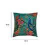 Blue Floral Poly Canvas 16 x 16 Inches Cushion Cover