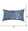 Blue Polycanvas Floral 12x22 inches Cushion Covers (1pc)