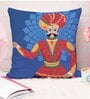 Blue Polycotton Ethnic motif 16x16 inches Cushion Covers (Pack of 5)