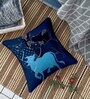 Blue Polycotton Ethnic motif 16x16 inches Cushion Covers (Pack of 5)