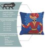 Blue Polycotton Ethnic motif 16x16 inches Cushion Covers (Pack of 5)