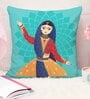 Blue Polycotton Ethnic motif 24x24 inches Cushion Covers (Pack of 2)