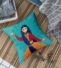 Blue Polycotton Ethnic motif 24x24 inches Cushion Covers (Pack of 2)