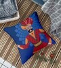 Blue Polycotton Ethnic motif 24x24 inches Cushion Covers (Pack of 2)