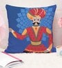 Blue Polycotton Ethnic motif 24x24 inches Cushion Covers (Pack of 2)